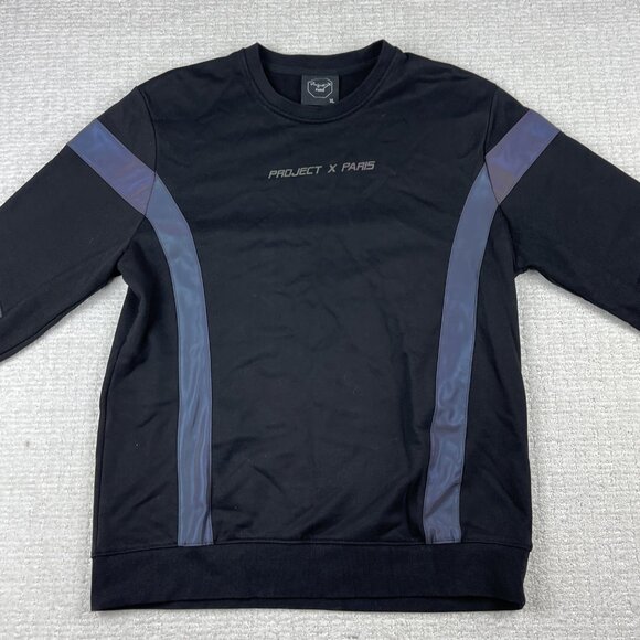 PROJECT X PARIS Sweater fleece Pullover Reflective Logo Black & Purple Men' XL - Picture 9 of 16